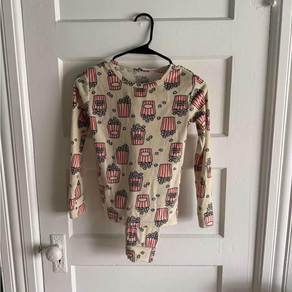 Cat & Jack Cream and Red Popcorn Print super comfy pajama set